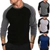 Heren Plus Size Los Ademend T-shirt met Lange Mouwen, Raglan, Ronde Hals