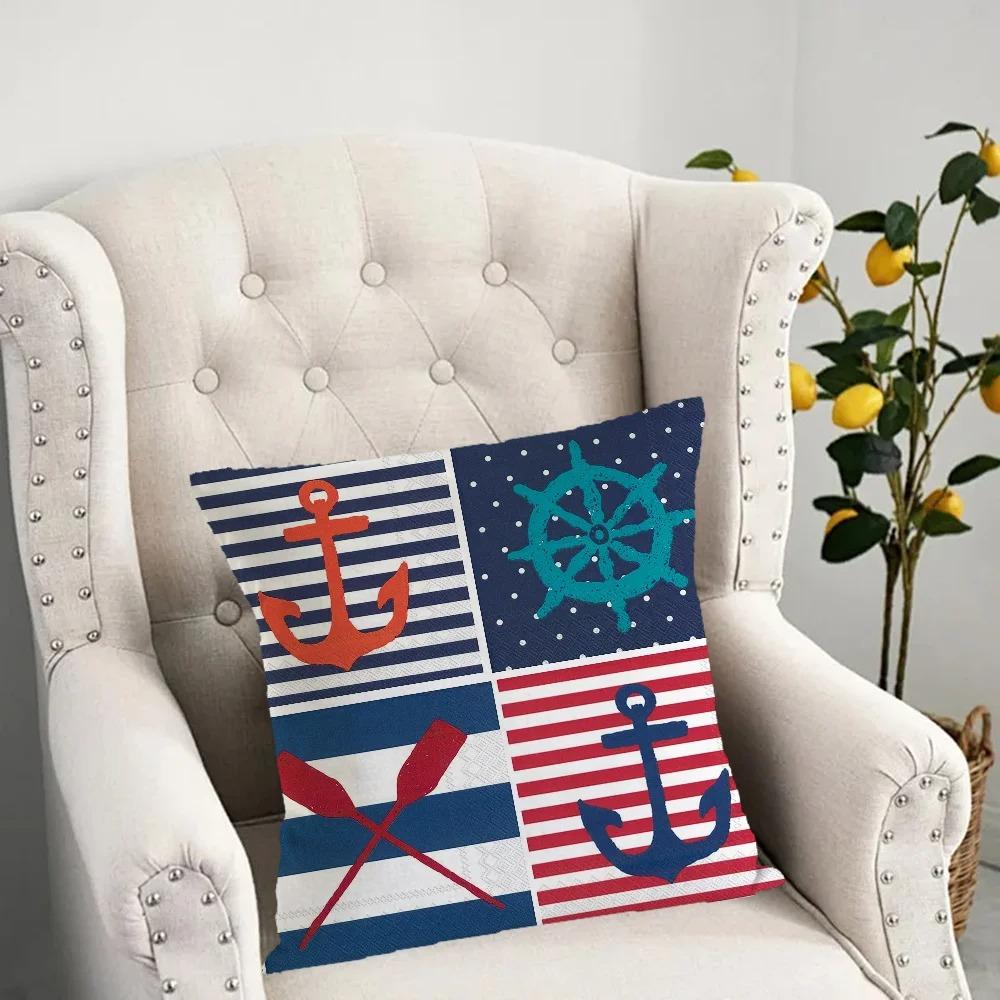 

Наволочка с рисунком морского якоря для спальни, украшения офиса, гостиной, дивана, дома, наволочка 40x40cm