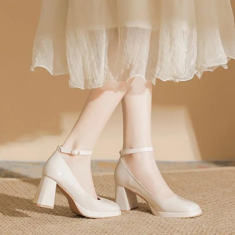 Fashion Summer Super-high Heel Mary Jen Sandals for Women 2025 Comfortable Asian Size The Best Anti Slip Hot Daily Original Woman Shoes