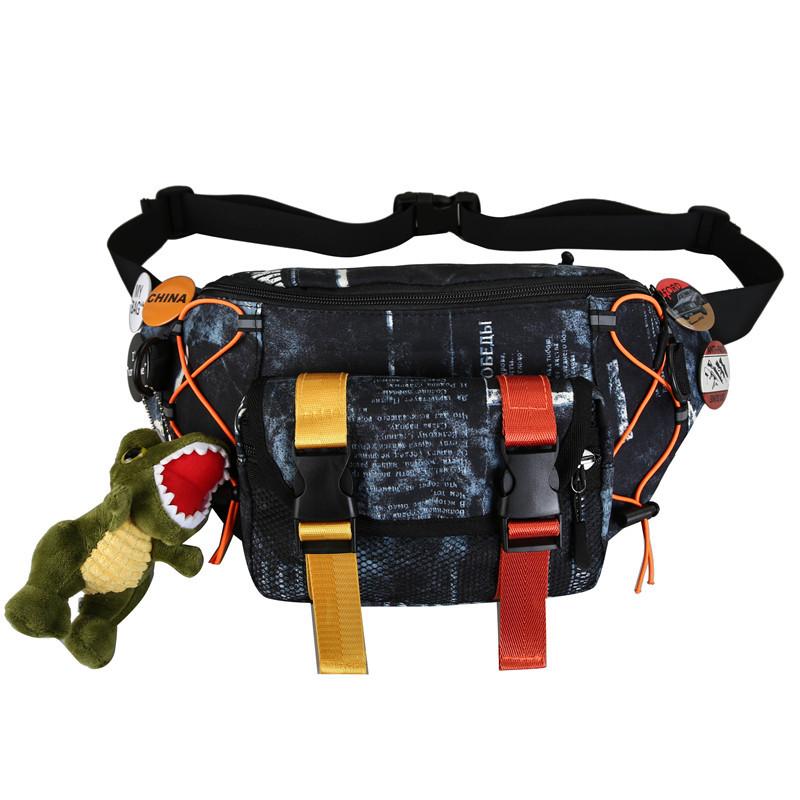 

Punk Hip Hop Techwear Waist Bag Unisex Casual Sport Single Shoulder Crossbody Chest Bag Harajuku Casual Fanny Pack чёрный