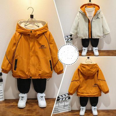 Boys Casual Fleece Coat Spring and Autumn Children Fashion Trench Coat Double-sided Wear Storm Jacket