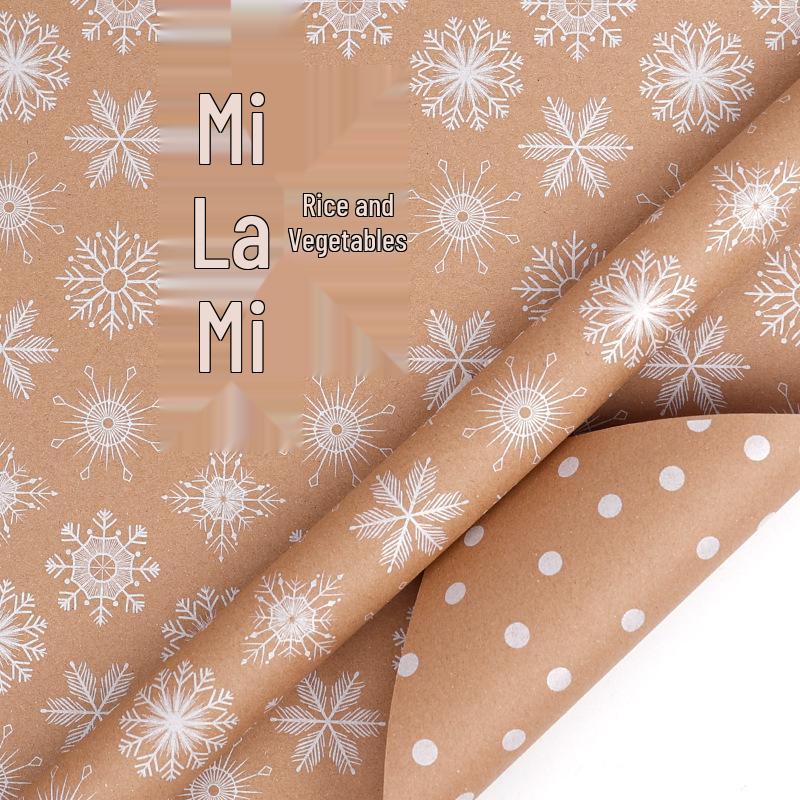 Large Double-Sided Retro Kraft Christmas Gift Wrap Paper