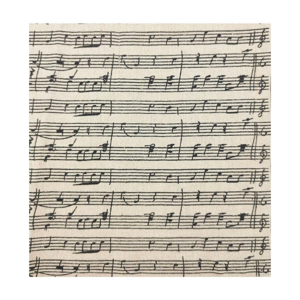 

1PC Classic Black Musical Note Music Staff Printed Cotton Linen Fabric Sewing For DIY Craft Clothing Tablecloth Cushion Material 70x45CM(27inx17in)