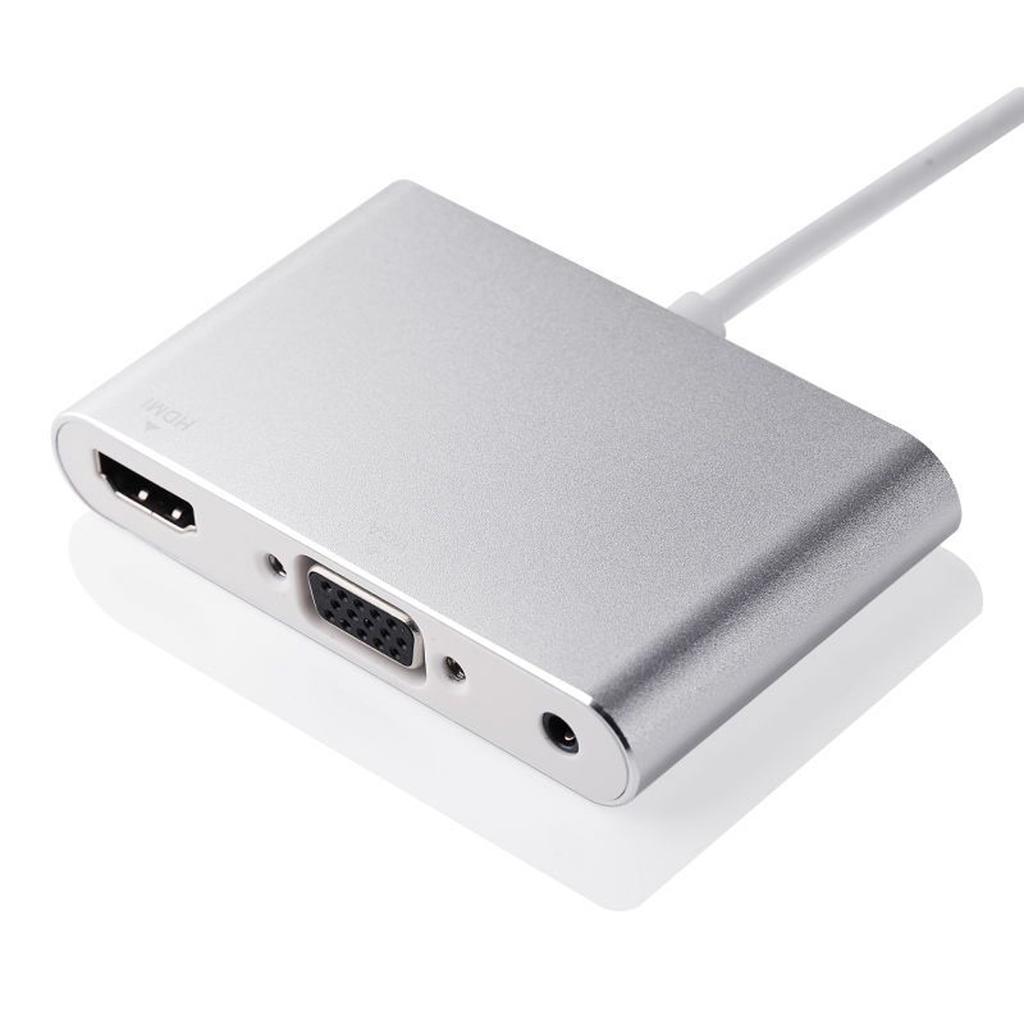 Lightning 8 Pin Male To HDMI+VGA+Audio Female Cable Adapter for iPhone X/8P/8/7/7 Plus Etc.