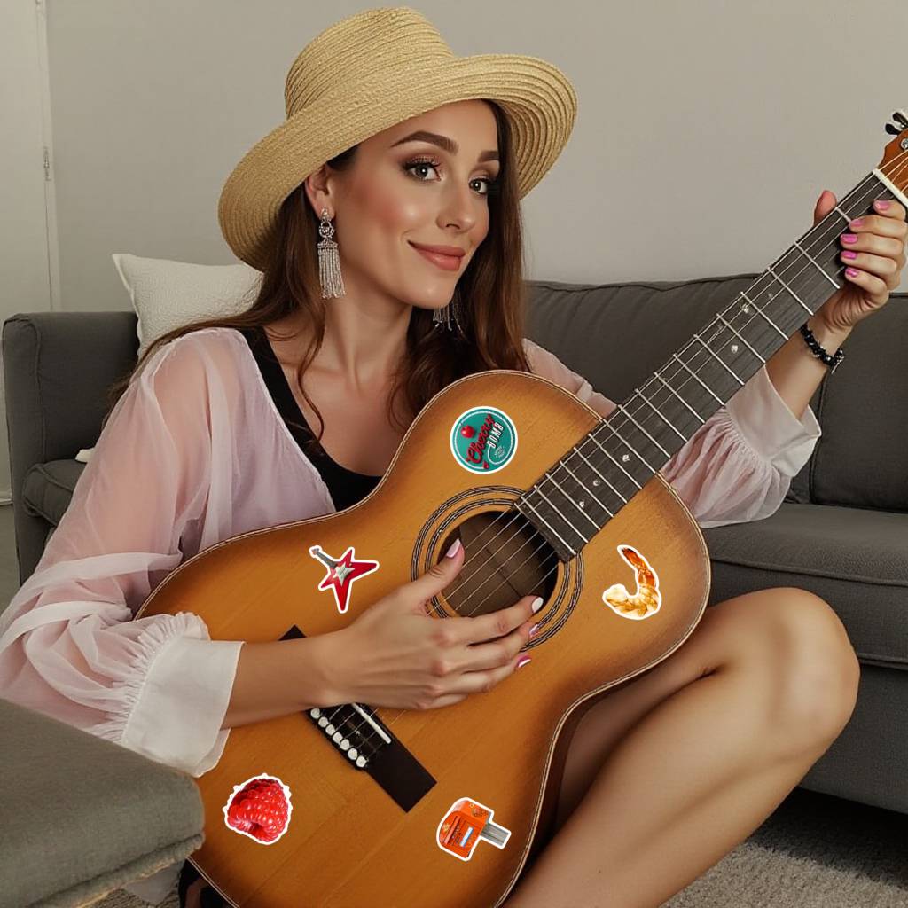 35pcs Vintage Fruit Stickers Retro Music DIY Stickers Graffiti Decals For DIY Phone Guitar Laptop Notebook Suitcase Cup Laptop