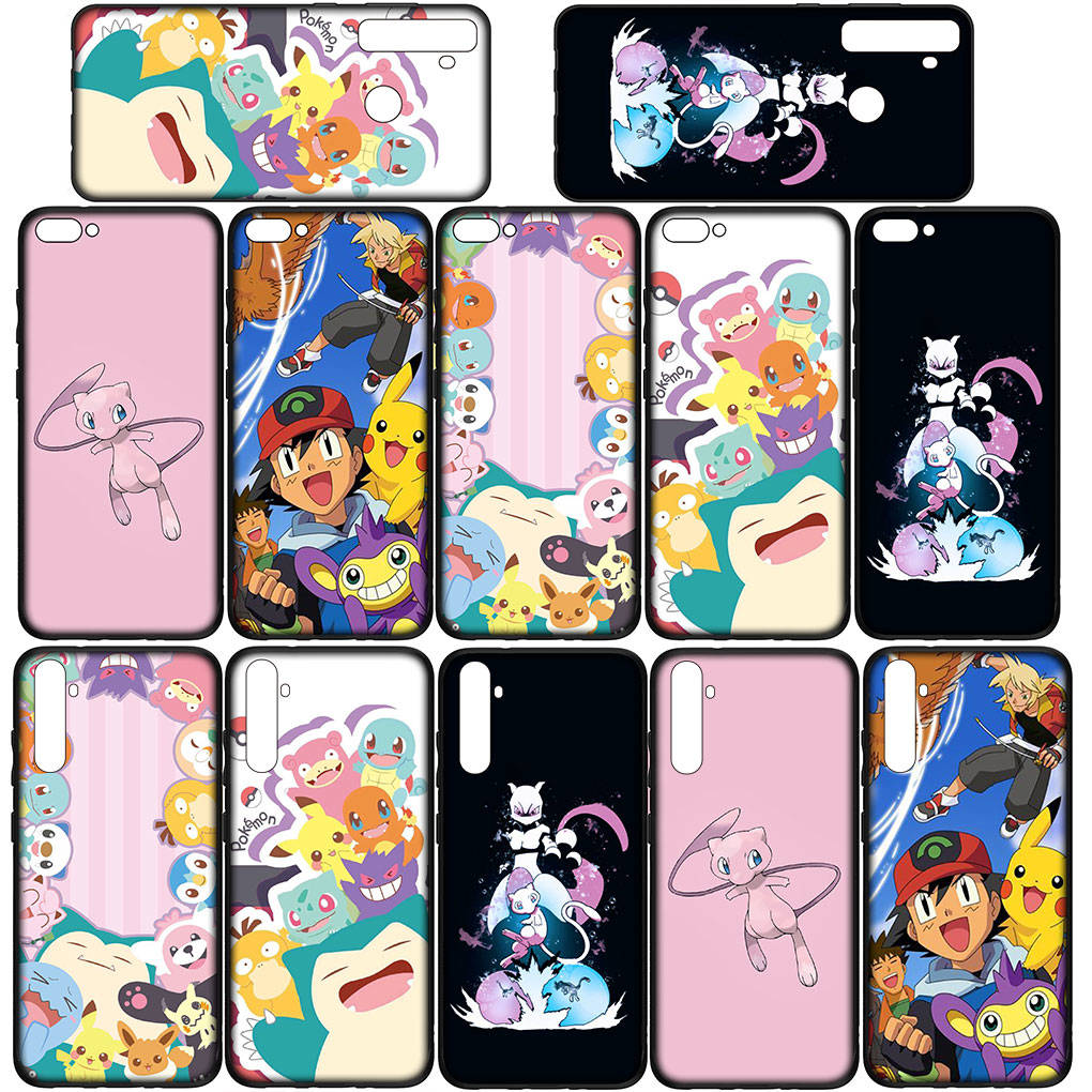 Kryt na iPhone 16 15 Xiaomi Redmi Note 14 13 12 11 Pro Max X 8 16e Samsung Galaxy S25 S24 S23 Moto OPPO Pouzdro na telefon Huawei Mewtwo Pokemon Pikachu Mew