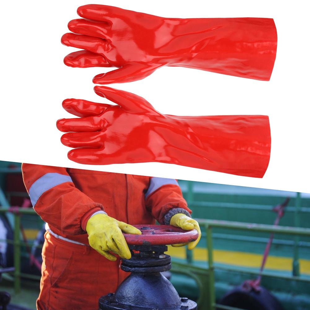 PVC Long Anti Chemical Gloves Acid Alkali Oil Resistant Hands Protector for Industry Laboratory