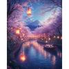 CHENISTORY Diy Paint By Numbers For Adults Kits Acrylic Paint Purple Landscape On Canvas Numbers Painting For Home Decors