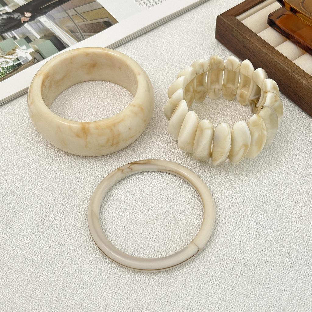 Artistic Retro Layered Irregular Elastic Bracelet Niche Textured Round Bracelet for Women