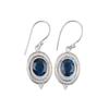 London Blue Topaz Gemstone 925 Sterling Silver Handmade Dangle Earrings 1.5" For Her EE-1-6