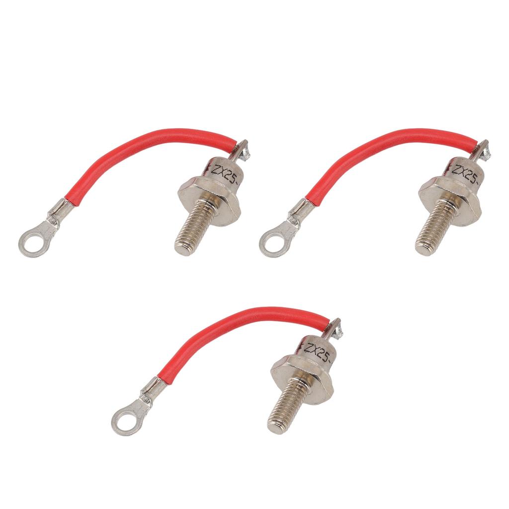 3PCS 25A ZX25 12 Diesel Generator Diode Small Portable Rectifier Diode Replacement Accessories Parts Positive Red Line