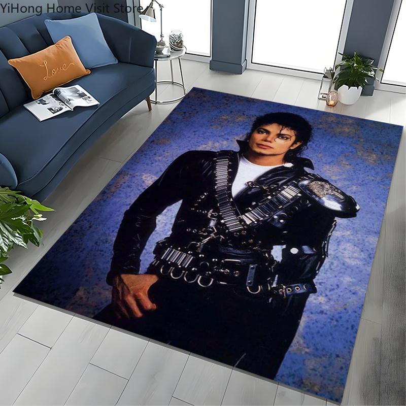 Fashion MJ Michael Jackson King of Pop Carpet Rug for Home Living Room Bedroom Sofa Doormat Decor,Large Kids Non-slip Floor Mat