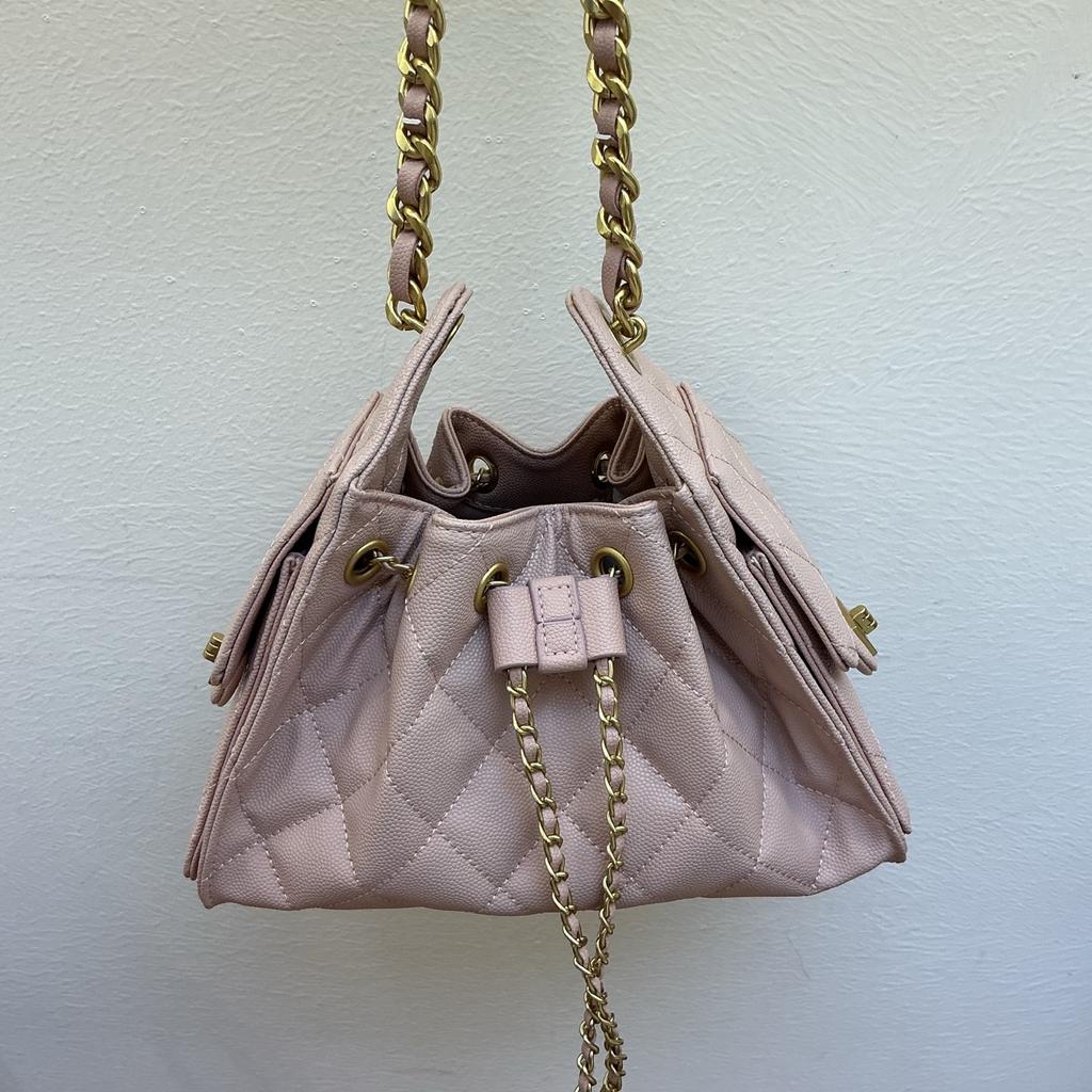 Rauten-Kordelzug-Achseltasche Umhängetasche Handtasche Damentasche