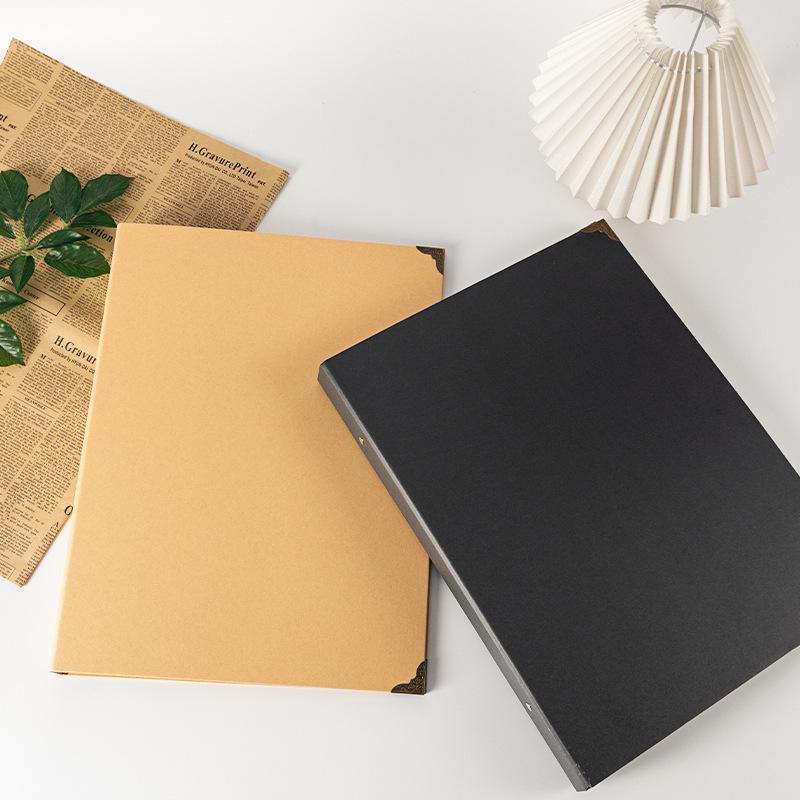 Uau A3 Grande Portfólio de Arte com Folhas Soltas em Papel Kraft com Logotipo Personalizado para Armazenamento de Obras de Arte de Estúdio ou Aula