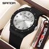 SANDA 9075 Relojes de Cuarzo Casuales para Estudiantes Correa de Silicona Impermeable Simple Luz Nocturna Moda para Niñas y Niños Reloj Simple