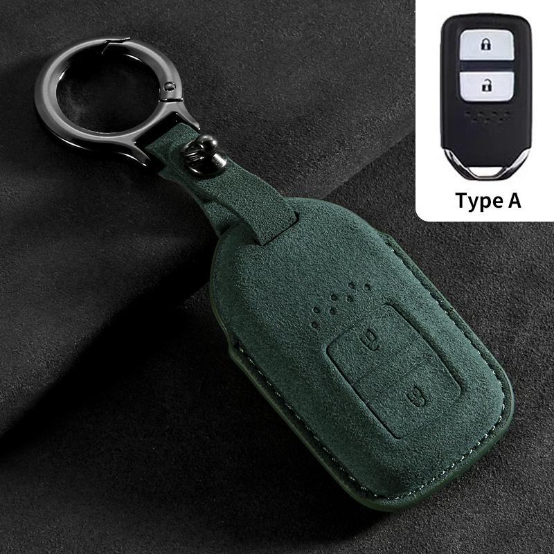 Suede Car Key Case Cover Shell Fob For For Honda Fit Lucky Vezel City Civic Jazz Brv Br-V Hrv Hr-V Freed Car Smart Key Bag