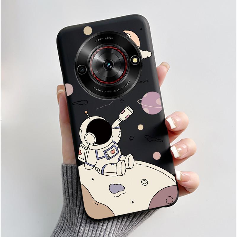 Cute Cartoon Case For ZTE Blade A75 5G/Nubia Focus 5G/Nubia Calf 5G Printing Shell Protective Cover Soft Silicone Black Casing