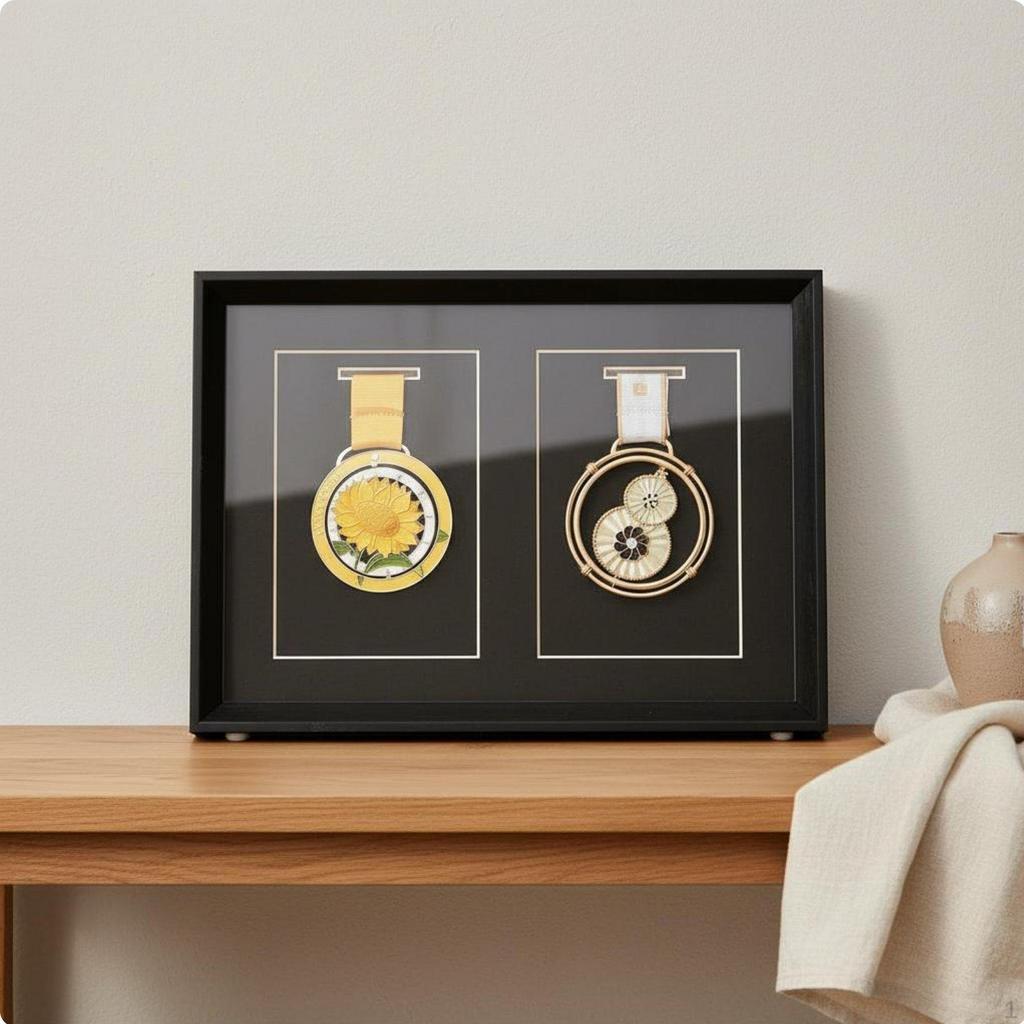 Medaillen-Display-Rahmen Hohe Klarheit Panel Abstand Herausforderung Halter Ideales Geschenk Sportauszeichnung