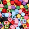 100pcs/lot 7mm Acrylic Square Beads Colorful Large Hole Loose Spacer Beads For Jewelry Making DIY Necklace Bracelets Accessories