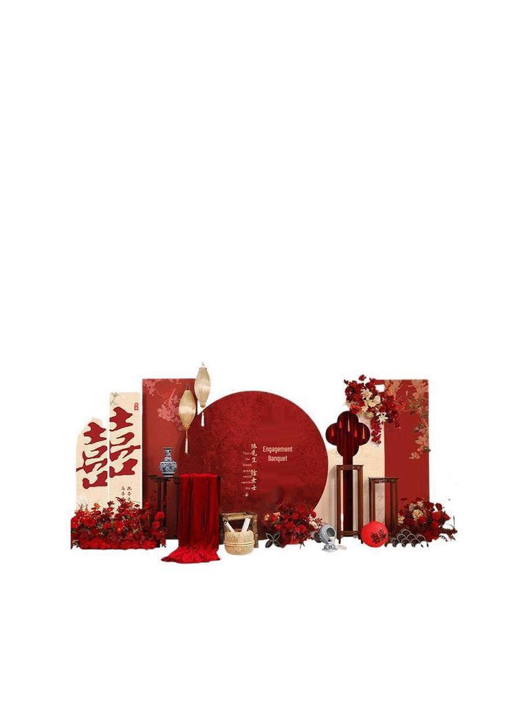 Chinese Wedding Engagement Backdrop and Decoration Set