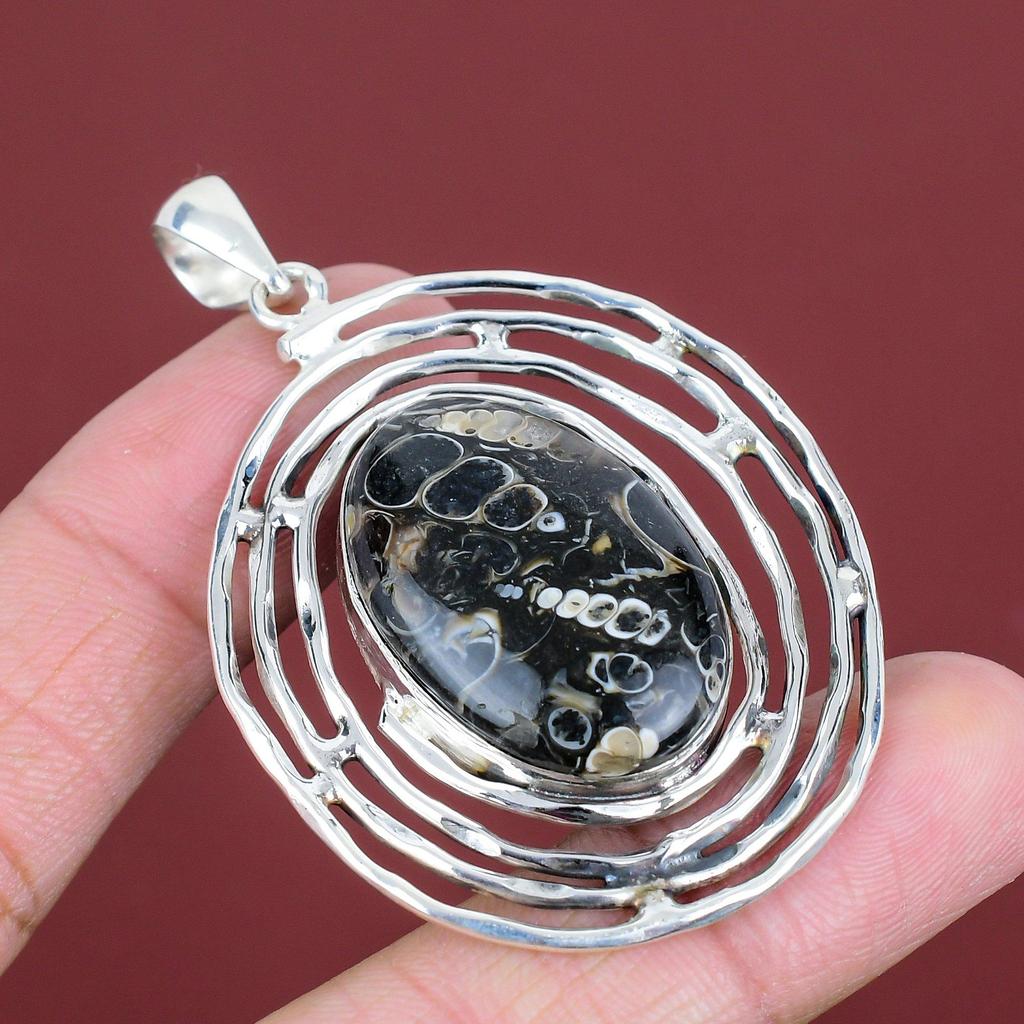 Turritella Agate Gemstone Pendant Handmade Pendant 925 Sterling Silver Pendant Natural Turritella Agate Jewelry Gifts For Wife Women Pendant