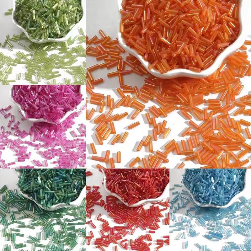 2x6mm Bunte Silberkern Tschechisches Glas Saatperlen Röhrenförmige Abstandshalterperlen Für Schmuckherstellung Bekleidung Nähzubehör