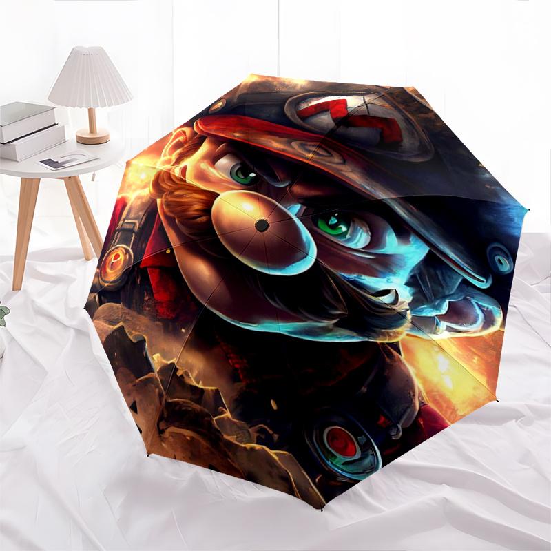 

1pc Super Mario Adventure Cartoon Umbrella, Portable 3-Fold Compact Umbrella, Suitable for Camping, Hiking and Travel, Ideal Easter Birthday Gift