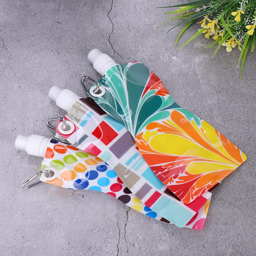 580ML Folding Portable Water Bag Hiking Camping Cycling Sport Bottle