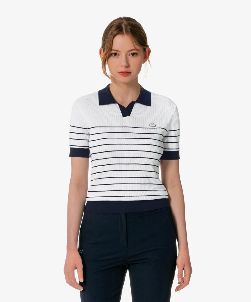 LACOSTE Women'S Textured Striped Polo Sweater Af230E-56G 166