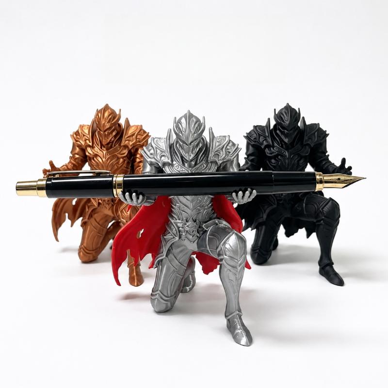 Dark Fantasy Medieval Knight Pen Holder 1Pcs 3D Printed Kneeling Warrior Statue Unique Office Desk Decor Gift