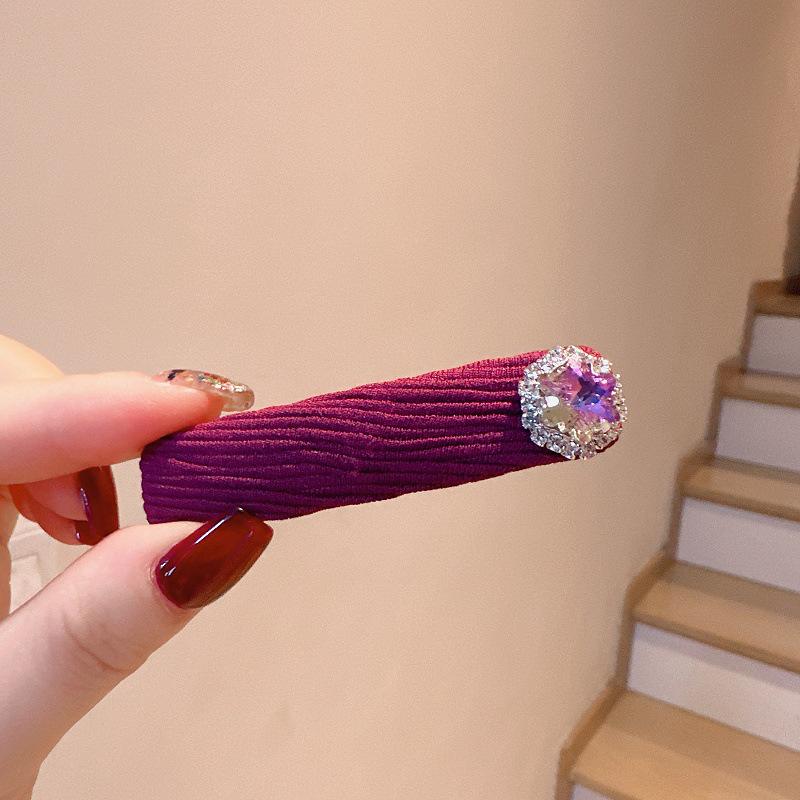 Korean High-End Rhinestone Hair Clip: Chic Bangs Pin for Women