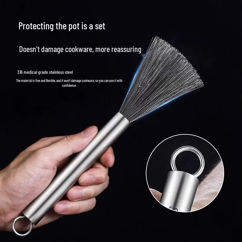 Stainless Steel Wire Dish Brush with Handle, 8-Pack