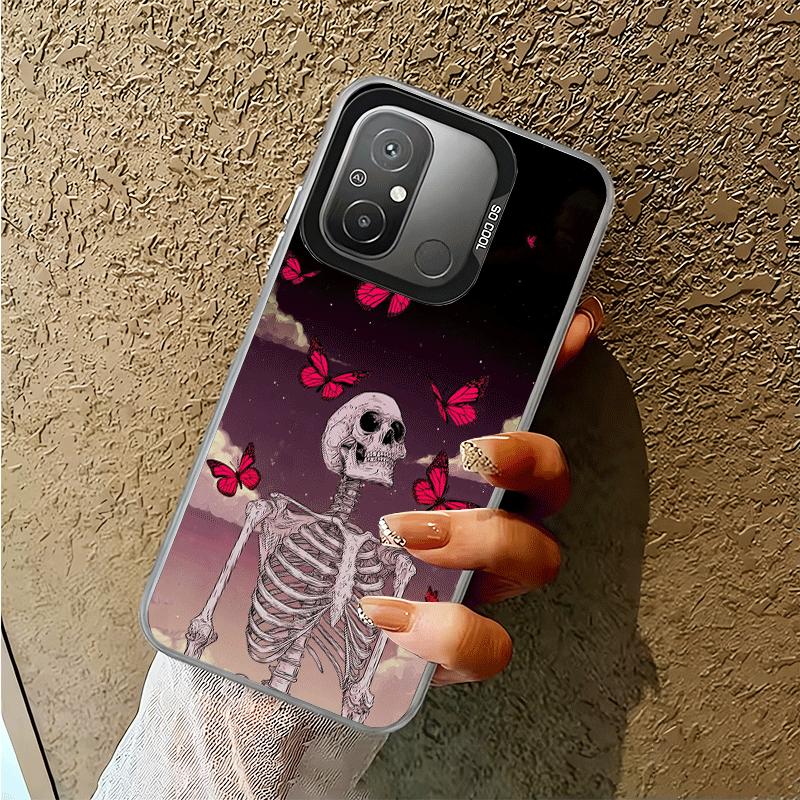 Floral Skull Flower Skeleton Shockproof Phone Case for Xiaomi Poco X7 X6 X5 X3 Pro F7 Ultra M8 Redmi 15C 15 14C 13C 12C 10C 13 1