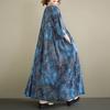 DIMANAF 2026 Summer Beach Women Plus Size Vintage Lady Long Dress Loose Oversize Maxi Print Cotton New
