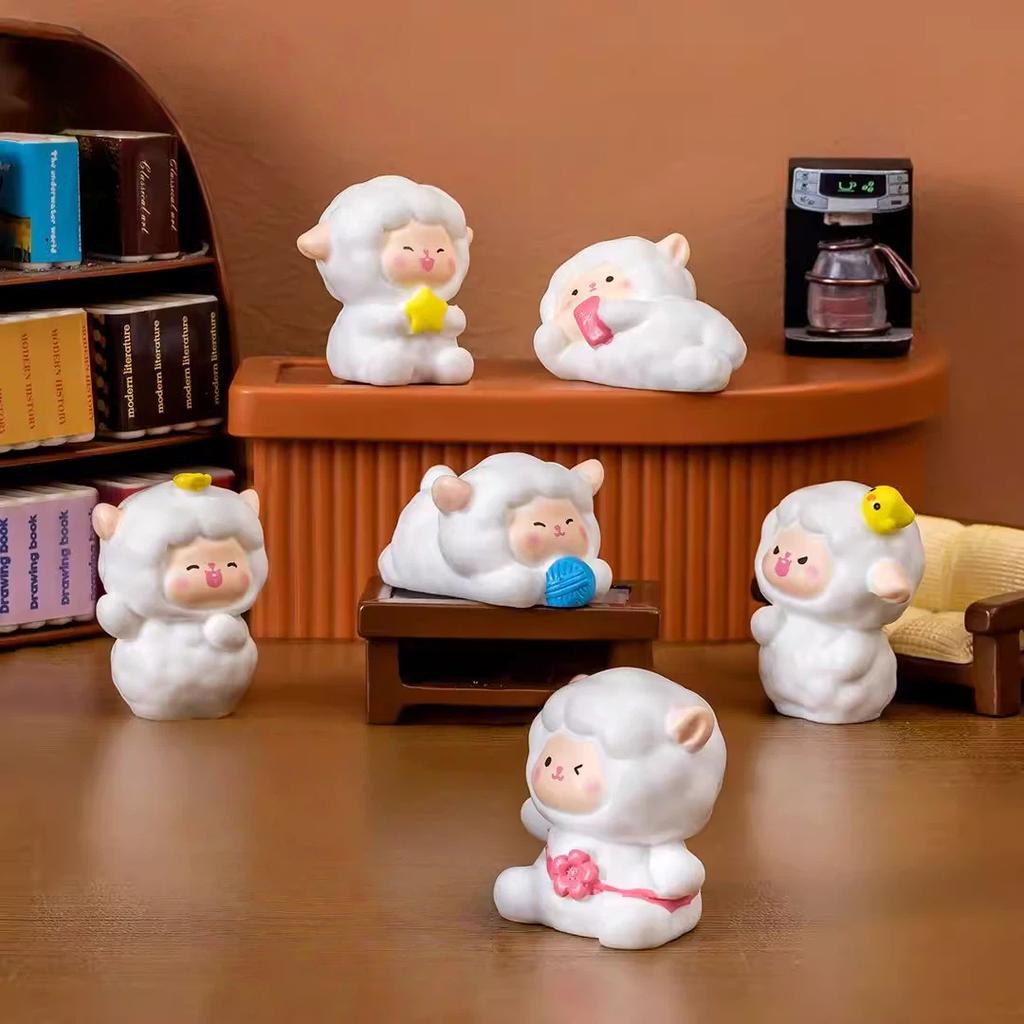 New Product In Stock Cute Mini Lamb Figurine Desktop Ornament Computer Display Screen Decoration Holiday Surprise Gift For Girls