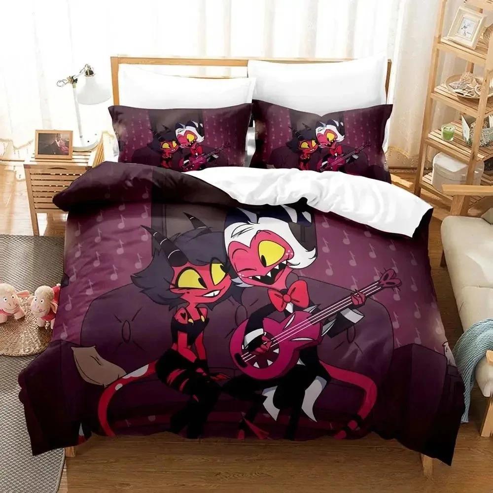 Fashion 3D Print Anime Loona Boss Bedding Set Cartoon Anime Three-Piece Set Adult Kid Bedroom Duvet Cover Sets Home Textiles