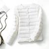 Women Puffer Jacket Down Parka Overcoat Ultralight Warm Portable Collarless O Neck Padded Spring Winter