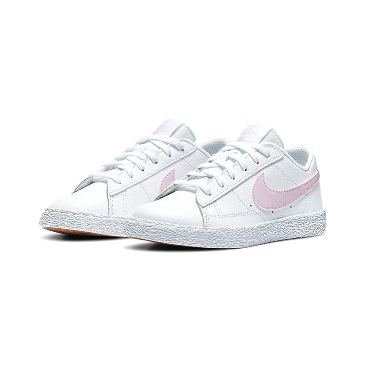 Nike Blazer Slip Resistant Durable Lightweight Low Top Kids Skate Shoes Kids sneaker White Pink CZ7579-102