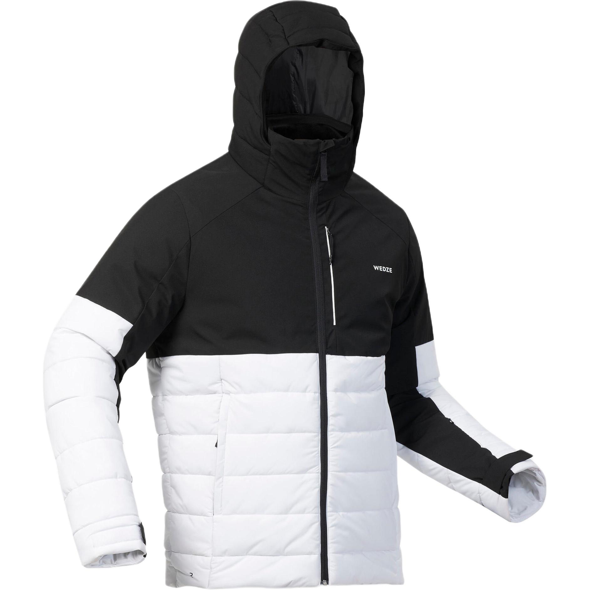 

DECATHLON Warm Thickened Waterproof Double Ski Jacket Cotton Men s Black and White Color Blocking S черный белый