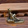 Brass Desktop Decoration Tea Pet Small Sitting Statue Classical Beauty Home Craft Ornament