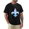 Fleur De Lis Blue Tie Dye Tshirt Independence Day Short Sleeve Tshirt