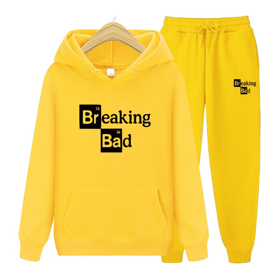 

Printed 15 Color Manufacturer Breakingbad Fleece Hooded Sweatshirt Sweatpants Plus Size Men s Clothing L жёлтый