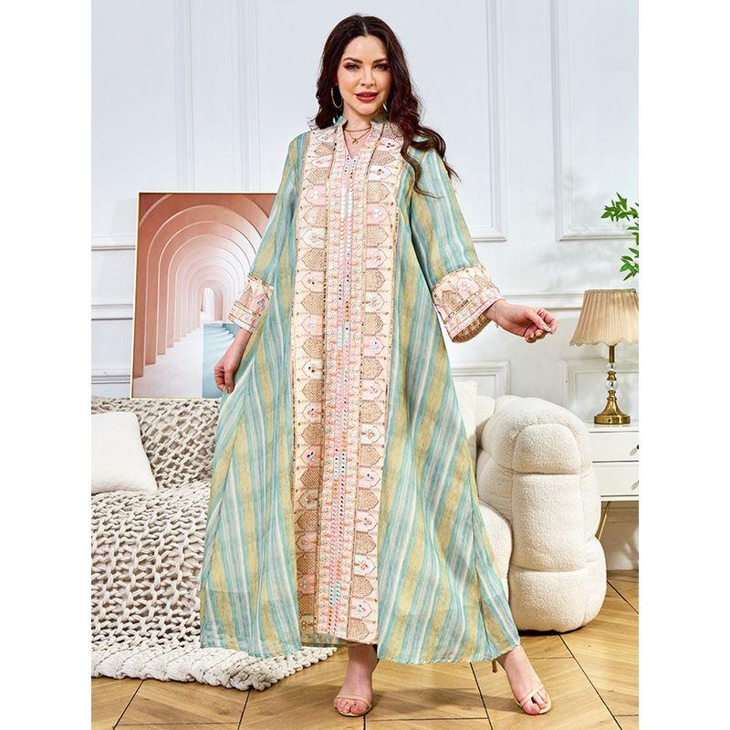 

Волшебная Королева Марокко Ближний Восток Халат Вышивка Пайетки Индонезия Вечернее платье Платье для путешествий Платья Light green L