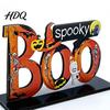 Festive Holiday Desktop Signs Halloween Wooden Tabletop Ornaments Freestanding Solid Wood Letter Signs Decorative Table Centerpiece Thickened
