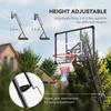 2.4-2.9m Adjustable Basketball Hoop and Stand with Weighted Base, Portable on Wheels, Black