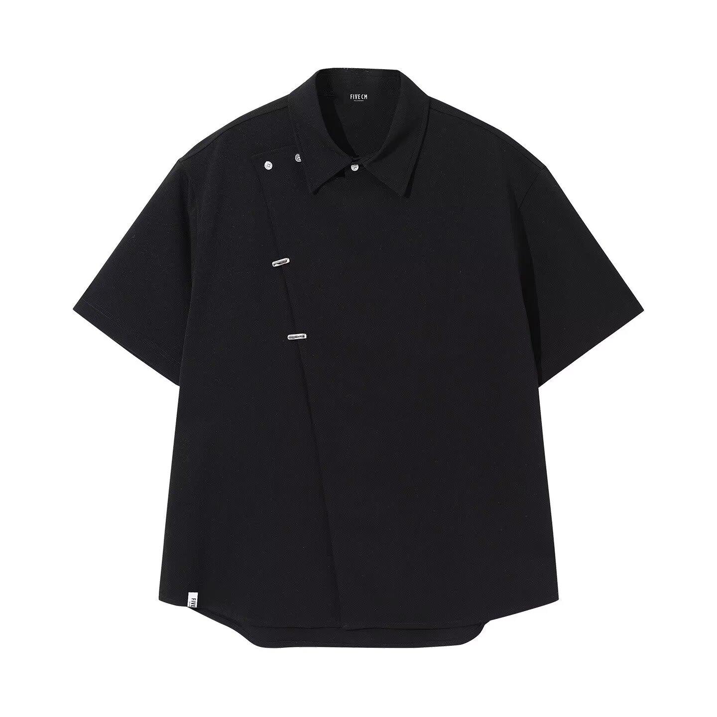 

Мужская летняя одежда в гонконгском стиле, студенческая, свободная, нишевый дизайн, забавная новая мужская рубашка, верхняя одежда, ретро рубашка с коротким рукавом 3XL чёрный