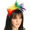 Colorful Mardi Gras Feather Headband Flapper Headpiece Adult Party Costume Hair Accessories