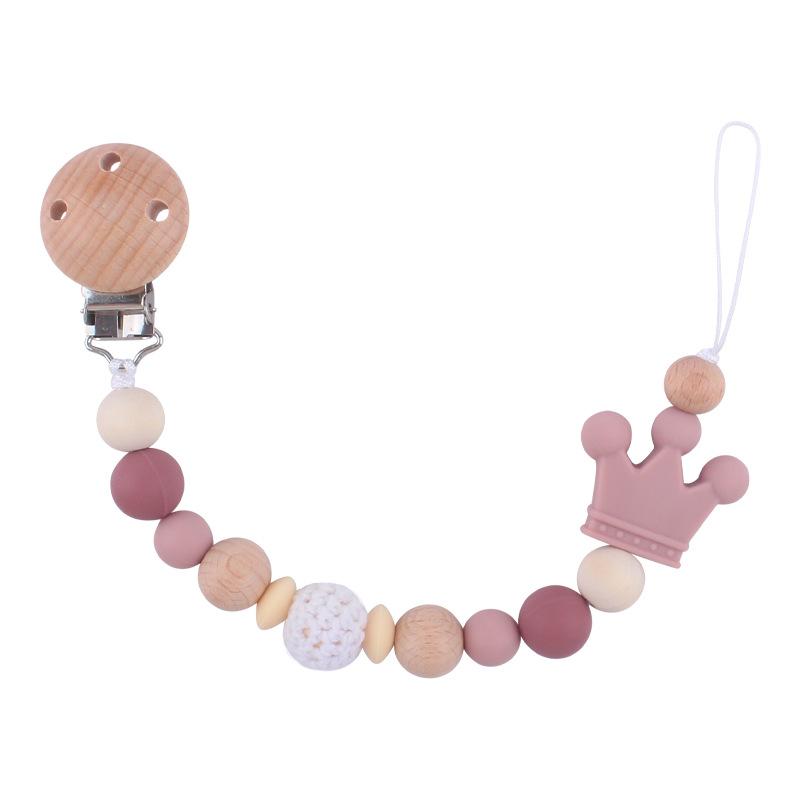 Baby Pacifier Chain Silicone Beads Soother Nipple Clip Infant Dummy Holder Strap for Baby Chew Toy Teether Teething BPA Free