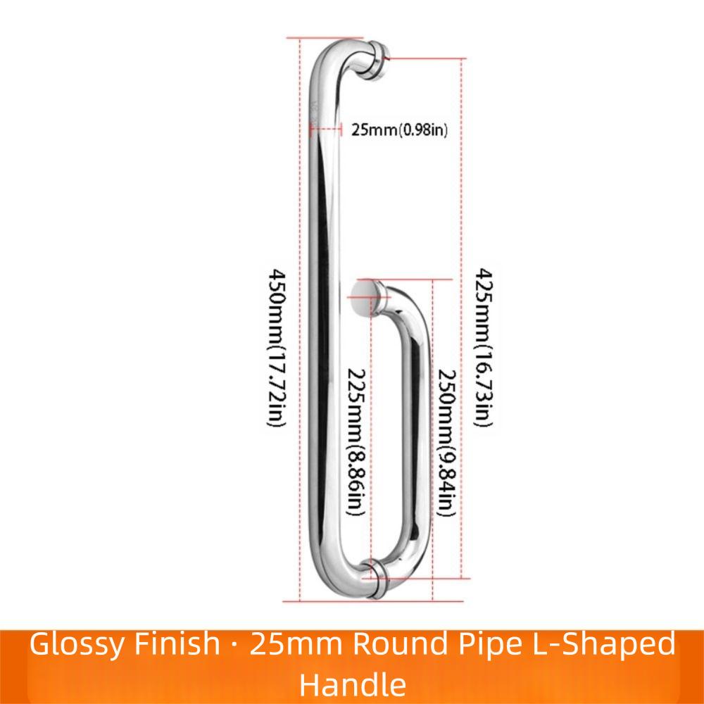 

Thickened Design Bathroom Handle 304 Stainless Steel Sliding Door Handle Bathroom Installation Style G