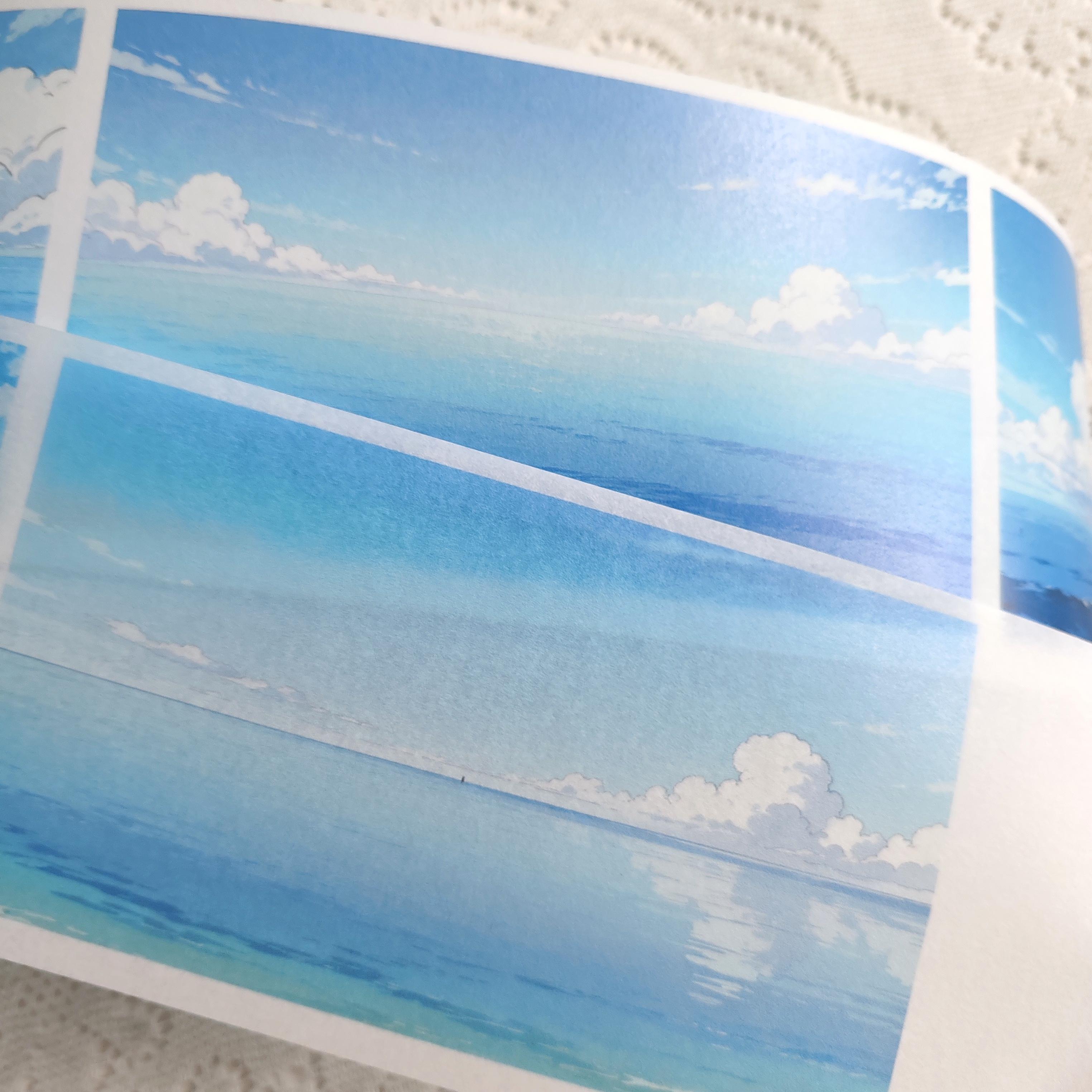 Pet Tape Journal Sea And Sky One Color Washi Synthetic Paper Basic Sea Surface Collage Sticker